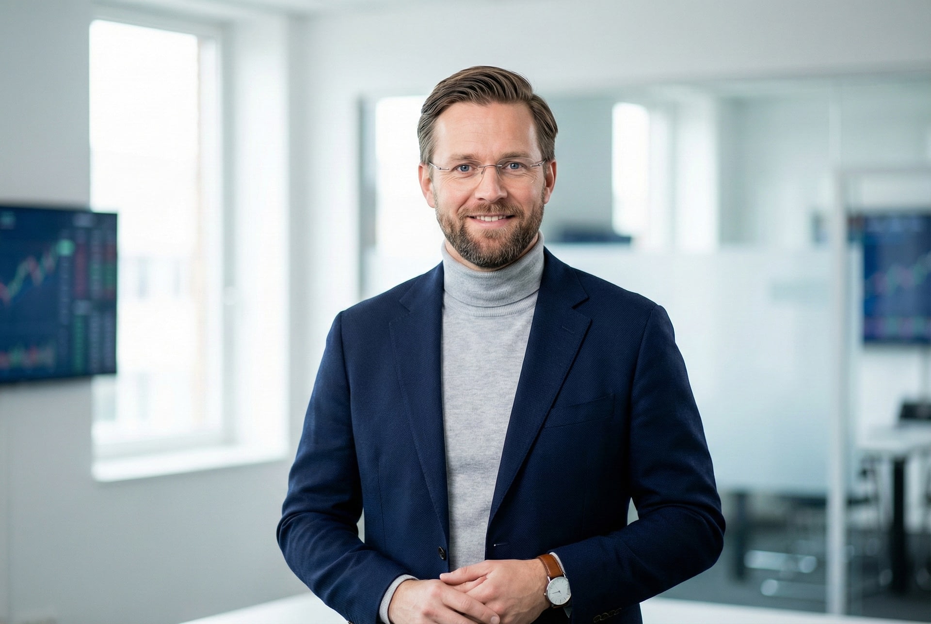 Roderick van Heesch, Fintech Implementation Advisor, in een moderne kantooromgeving in Amsterdam.